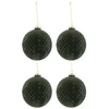 Image de Lot De 4 Boules De Noël "motifs" 10cm Vert Foncé
