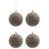 Image de Lot De 4 Boules De Noël "velours" 10cm Gris