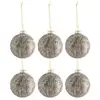 Image de Lot De 6 Boules De Noël "antique" 8cm Gris & Or