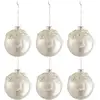 Image de Lot De 6 Boules De Noël "fleurs" 8cm Argent