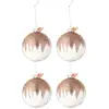 Image de Lot De 4 Boules De Noël "paillettes" 12cm Rose