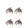 Image de Lot De 4 Boules De Noël "paillettes" 12cm Gris
