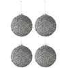 Image de Lot De 4 Boules De Noël "paillettes" 10cm Gris Fumé