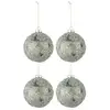 Image de Lot De 4 Boules De Noël "pierres" 10cm Gris & Vert