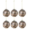 Image de Lot De 6 Boules De Noël "cordes" 8cm Bronze & Gris