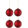 Image de Lot De 4 Boules De Noël "verre Épais" 10cm Rouge