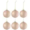 Image de Lot De 6 Boules De Noël "givré Mat" 8cm Rose Clair