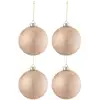 Image de Lot De 4 Boules De Noël "verre Mat" 12cm Rose Clair