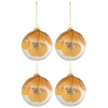 Image de Lot De 4 Boules De Noël "feuilles Séchées" 10cm Ocre