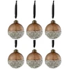 Image de Lot De 6 Boules De Noël "perles" 8cm Marron