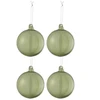 Image de Lot De 4 Boules De Noël "verre Épais" 10cm Transparent & Vert