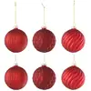 Image de Lot De 6 Boules De Noël "elva" 8cm Rouge