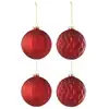 Image de Lot De 4 Boules De Noël "elva" 10cm Rouge