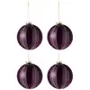 Image de Lot De 4 Boules De Noël Velours "eva" 10cm Mauve