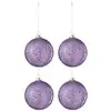Image de Lot De 4 Boules De Noël "perla" 10cm Mauve