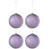Image de Lot De 4 Boules De Noël "perla" 12cm Mauve