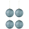 Image de Lot De 4 Boules De Noël "perla" 12cm Bleu