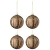 Image de Lot De 4 Boules De Noël "latoya" 10cm Marron