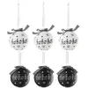 Image de Lot De 6 Boules De Noël "hohoho" 8cm Noir & Blanc