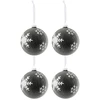 Image de Lot De 4 Boules De Noël "flocon" 12cm Gris Foncé