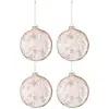 Image de Lot De 4 Boules De Noël "branches" 12cm Rose