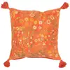 Image de Coussin Velours Design Fleurs "mexican" 50x50cm Orange