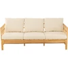 Image de Sofa Meliza Avec Coussins En Tissu Et Rotin - Finition Naturelle Et Blanche-3 Places