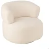 Image de Petit fauteuil 77x83x73 cm en tissu effet laine blanche
