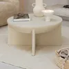 Image de Table basse ronde 90x90x42 cm en manguier beige - RAZI