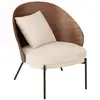 Image de Fauteuil lounge design lone 81cm marron & beige