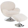 Image de Fauteuil Relax & Repose-pieds "frosted" 88cm Crème