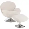 Image de Fauteuil relax & repose-pieds frosted 88cm crème 46037