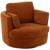 Image de Fauteuil pivotant rond 109x100x89 cm en tissu rouille