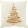 Image de Coussin Déco Sapin "franges" 45x45cm Blanc