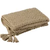 Image de Plaid Uni En Coton "floches" 130x180cm Beige Foncé