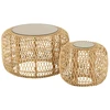 Image de Lot De 2 Tables Basses Gigognes "africa" 80cm Naturel