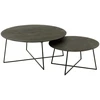 Image de Lot De 2 Tables Basses Gigognes En Teck "lucille" 80cm Noir