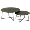Image de Lot de 2 tables basses gigognes en teck lucille 80cm noir