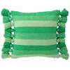 Image de Coussin Déco à Pompons Polly 50x50cm Vert