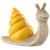 Image de Figurine escargot de jardin beige à coquille jaune