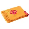 Image de Plaid fleur en coton levi 130x180cm orange 51883