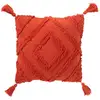 Image de Coussin déco tufté efren 50x50cm rouge brique 51901