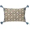 Image de Coussin déco en jute losanges 40x60cm naturel & bleu 51911
