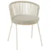 Image de Chaise extérieure design en acier et corde 56x57x75 cm
