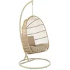 Image de Fauteuil suspendu acier et corde Beige 103x103x195 cm