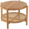 Image de Table basse bois double plateau en teck Naturel 68x68x46 cm