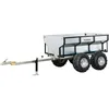 Image de Remorque double essieux 4 roues 1000kg benne galvanisée basculante 1770x1070x580 mm Torros AHR1050B