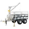 Image de Remorque double essieux 4 roues 1400kg benne galvanisée basculante + grue 2000x1070x580 mm Torros AHR1400GK