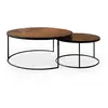 Image de ETHNICRAFT set de 2 tables basses NESTING (Bronze copper - Miroir antique et métal noir)