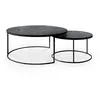 Image de ETHNICRAFT set de 2 tables basses NESTING (Charcoal - Miroir antique et métal noir)